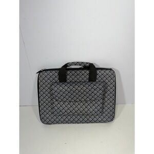 Kroo Grey Black Monogram Laptop Carrying Case Briefcase Padded Bag 13.5" macbook